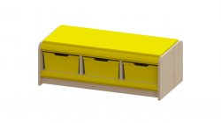 Trudy Classroom Storage - Triple Tray Storage Bench with 3 Gratnells Trays