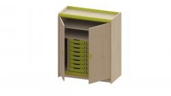 Trudy Storage - 16 Tray Tall Static Cupboard with Shelves