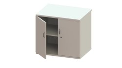 Camerton Desk High Double Door Cupboard with 1 Adjustable Shelf