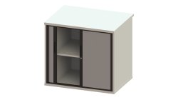 Camerton Desk High Double Shutter Tambour Door Cupboard With 1 Adjustable Shelf