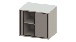 Camerton Desk High Double Shutter Tambour Door Cupboard With 1 Adjustable Shelf