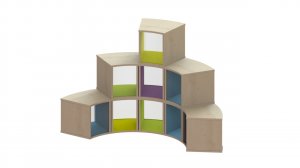 Trudy Curve Storage Box Configuration with Coloured Inside