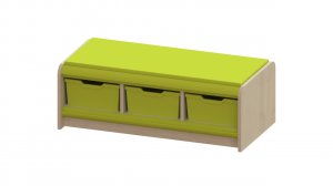 Trudy Classroom Storage - Triple Tray Storage Bench with 3 Gratnells Trays