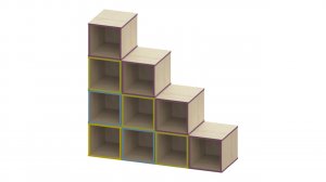 Set Of 10 Storage Boxes With Coloured Edging